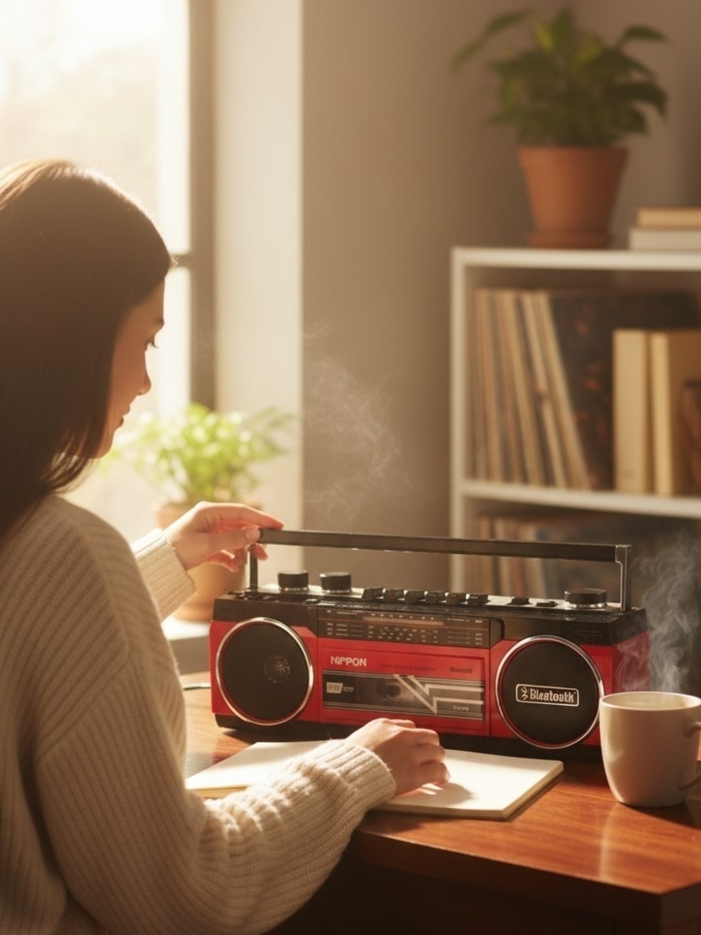 Riptunes Reto AM/FM/SW Portable Radio  + Cassette Boombox With Bluetooth